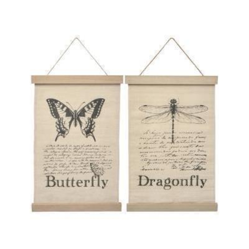 Choice of Butterfly or Dragonfly Fabric Banner Sign by Transomnia
